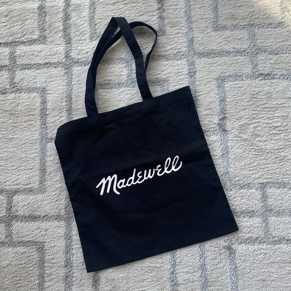 2 MadeWell Bien Fait black & white canvas tote bags - Picture 6 of 9